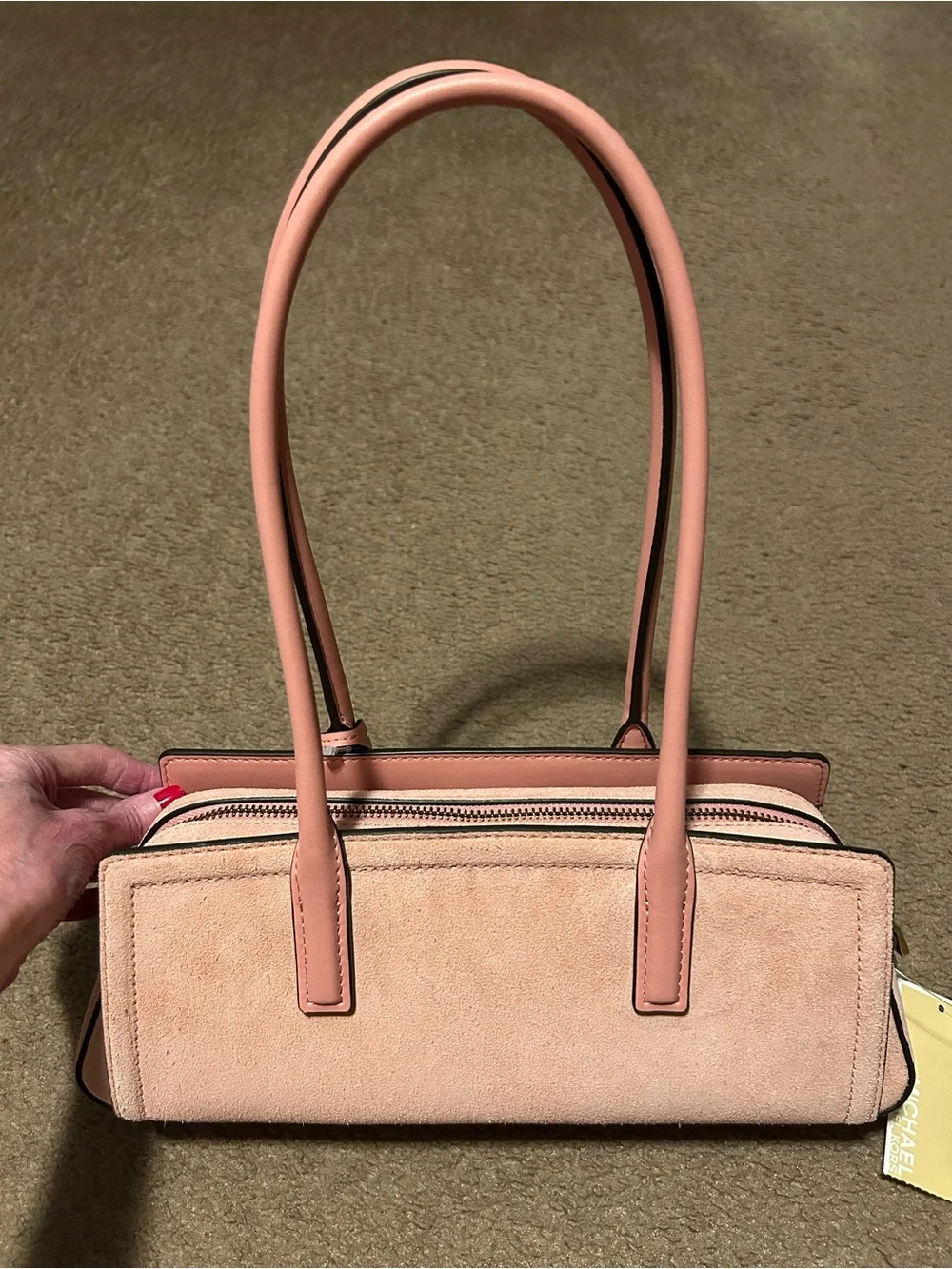 NWT Michael Kors Laila Small East West Suede  Shoulder Bag